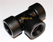 Tavlit Tee 3 x Muffe 3/4"  sort PP med Self Seal O-ringe