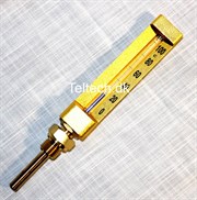 1/2" Termometer Aflang 150mm 0°C  til  +100°C m. 100mm dykrør nedad